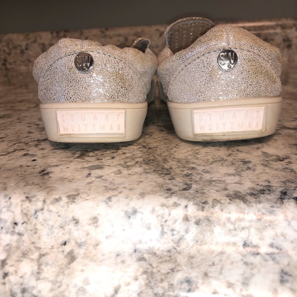 Stuart Weitzman girls silver slip ons - Picture 2 of 4